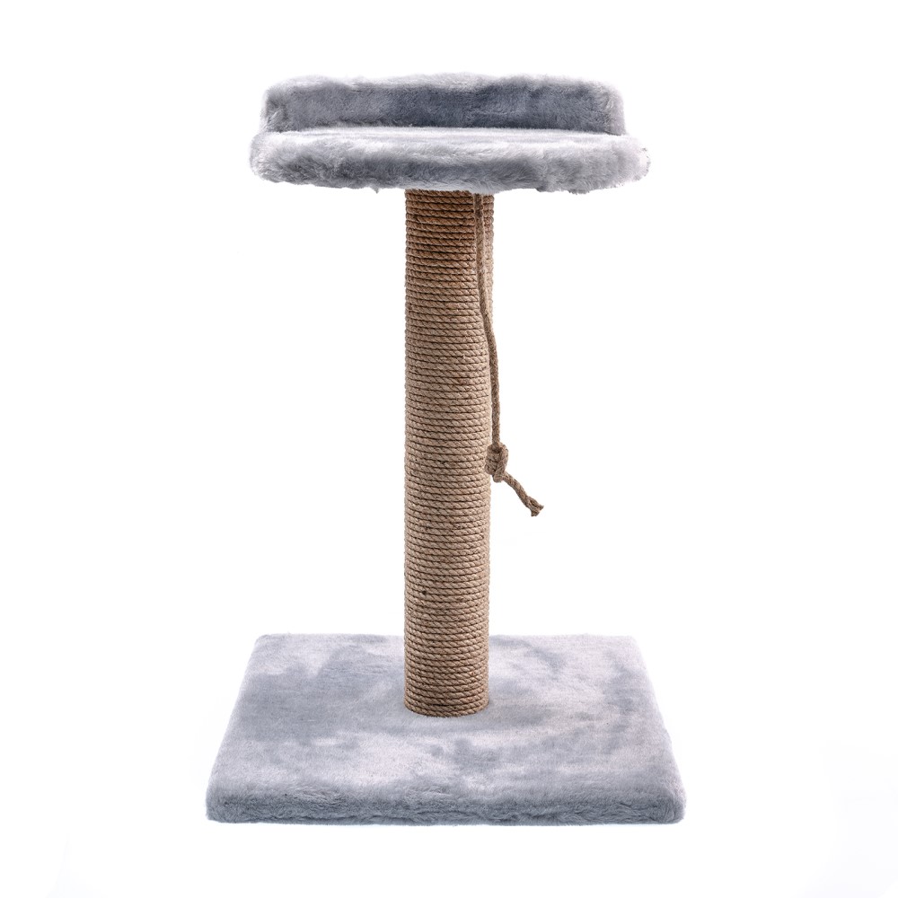 

Домоседы Когтеточка-столбик (40х40х60 см) из джута с полкой, серый