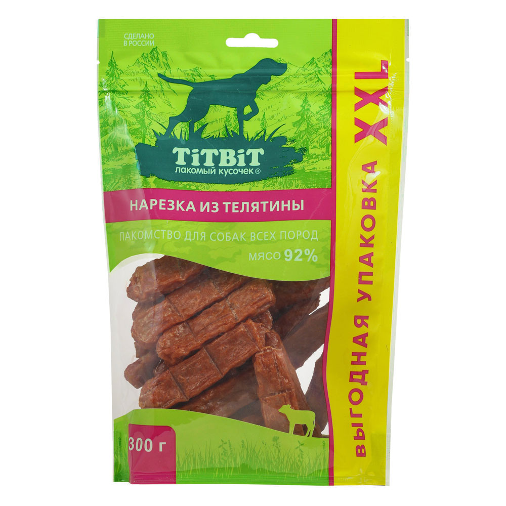 

TiTBiT Лакомство Нарезка из телятины (300 гр.) для собак