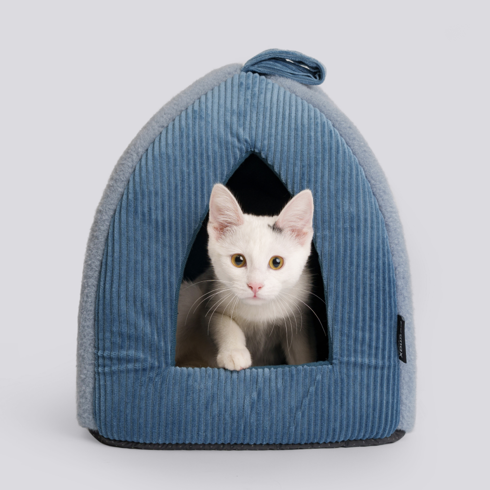 

Petmax Дом для кошек и собак Вельвет, 33х33х36 см, синий