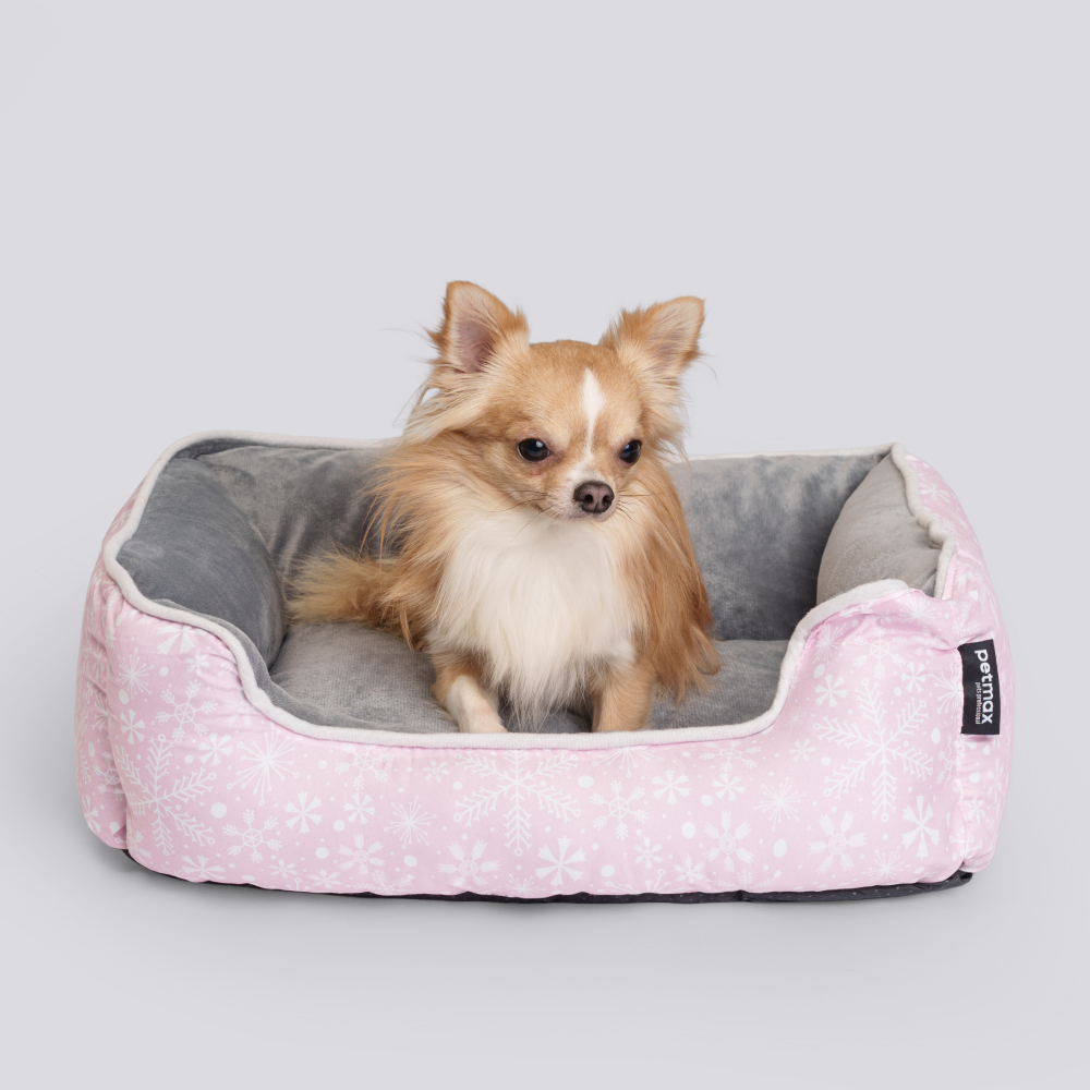 

Petmax Лежак для кошек и собак Снежинка, 50х40х15 см, розовый