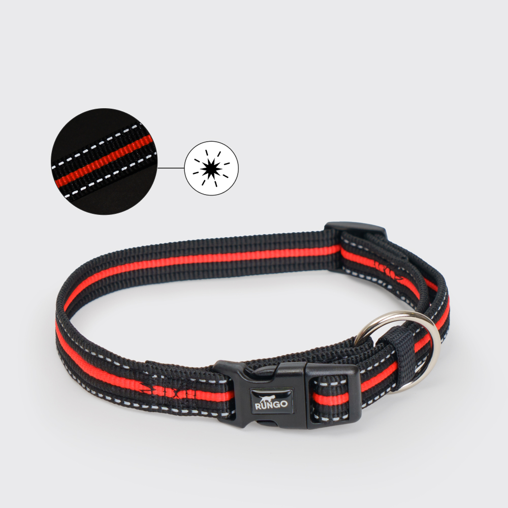 Rungo Ошейник светоотражающий для собак Urban Daily L-XL обхват шеи 40-65 см ширина 25 см черно-оранжевый 539₽