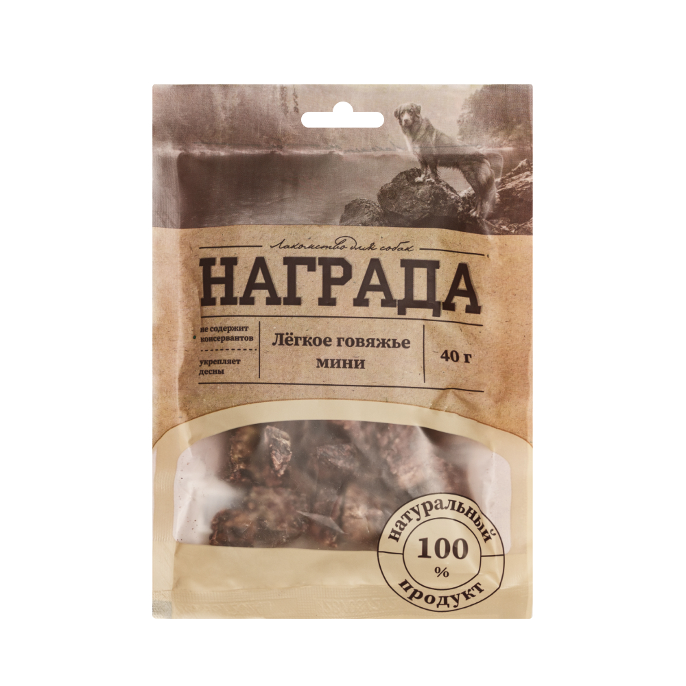 

Награда Лакомство Легкое говяжье мини (40 гр.) для собак