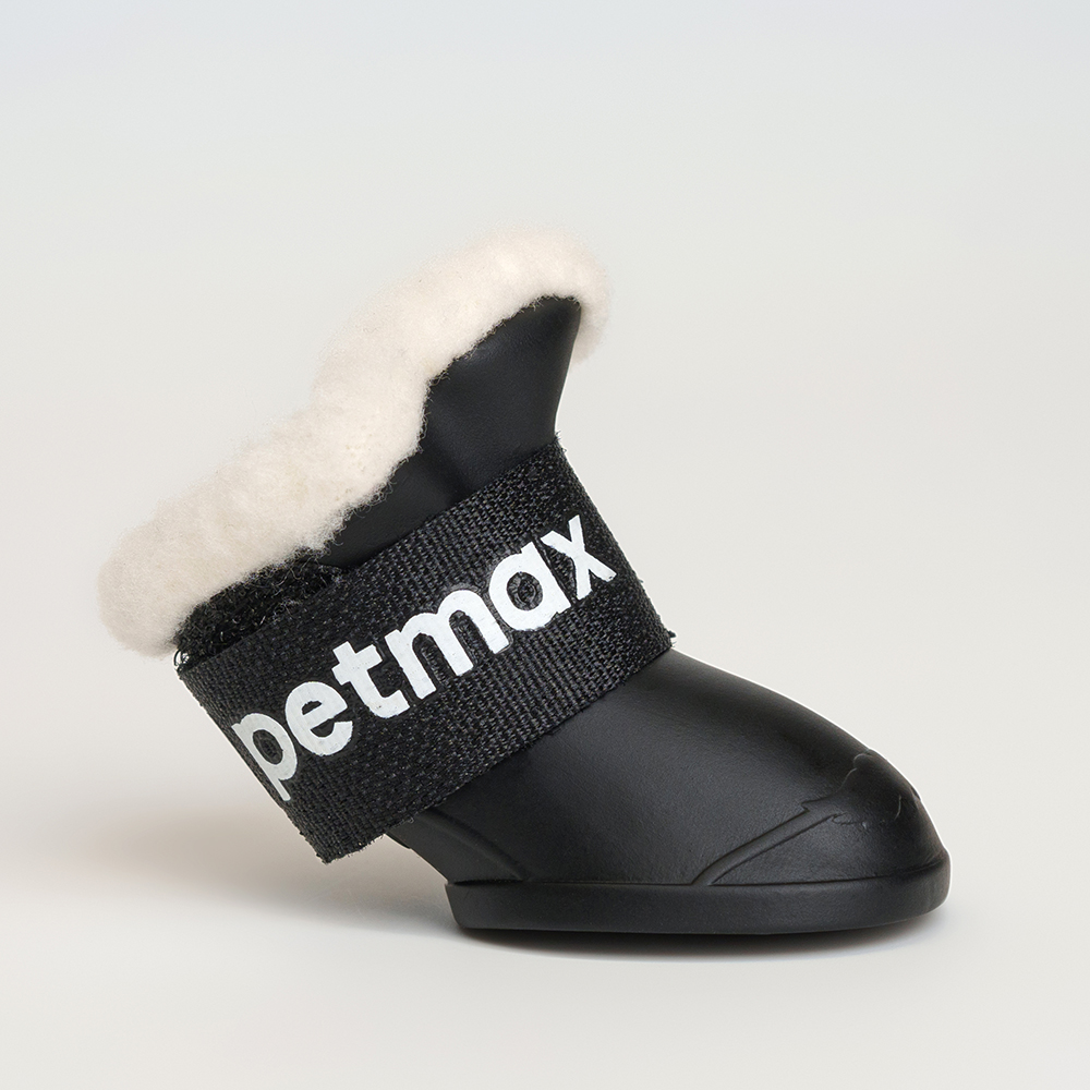 

Petmax Ботинки резиновые с мехом на липучках для собак, S, черный (унисекс)