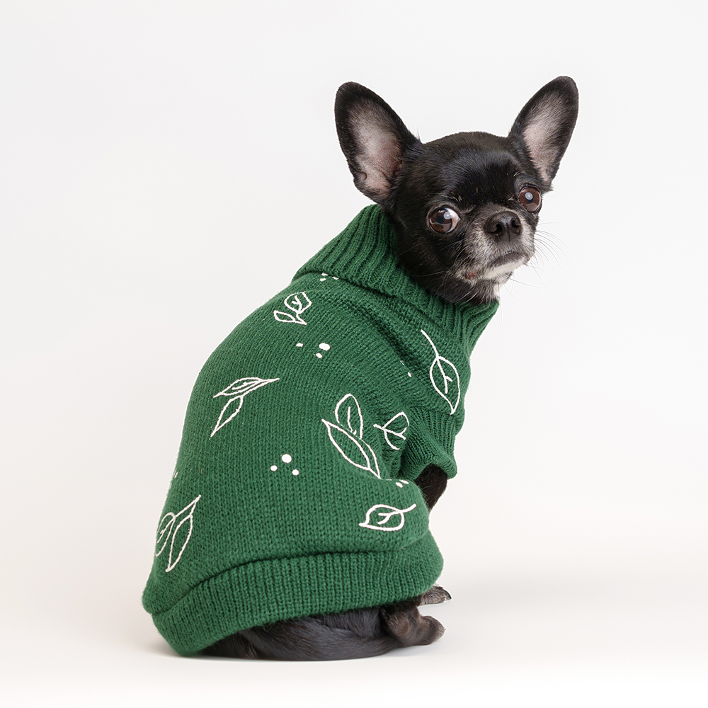 

Petmax Свитер с листочками для собак, 3XL, зеленый