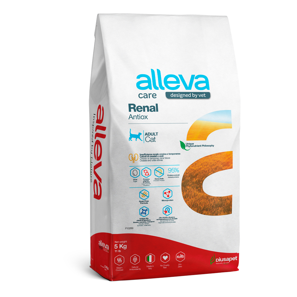 

ALLEVA Renal Antiox Сухой корм диетический корм кошек, куриное яйцо, 5 кг