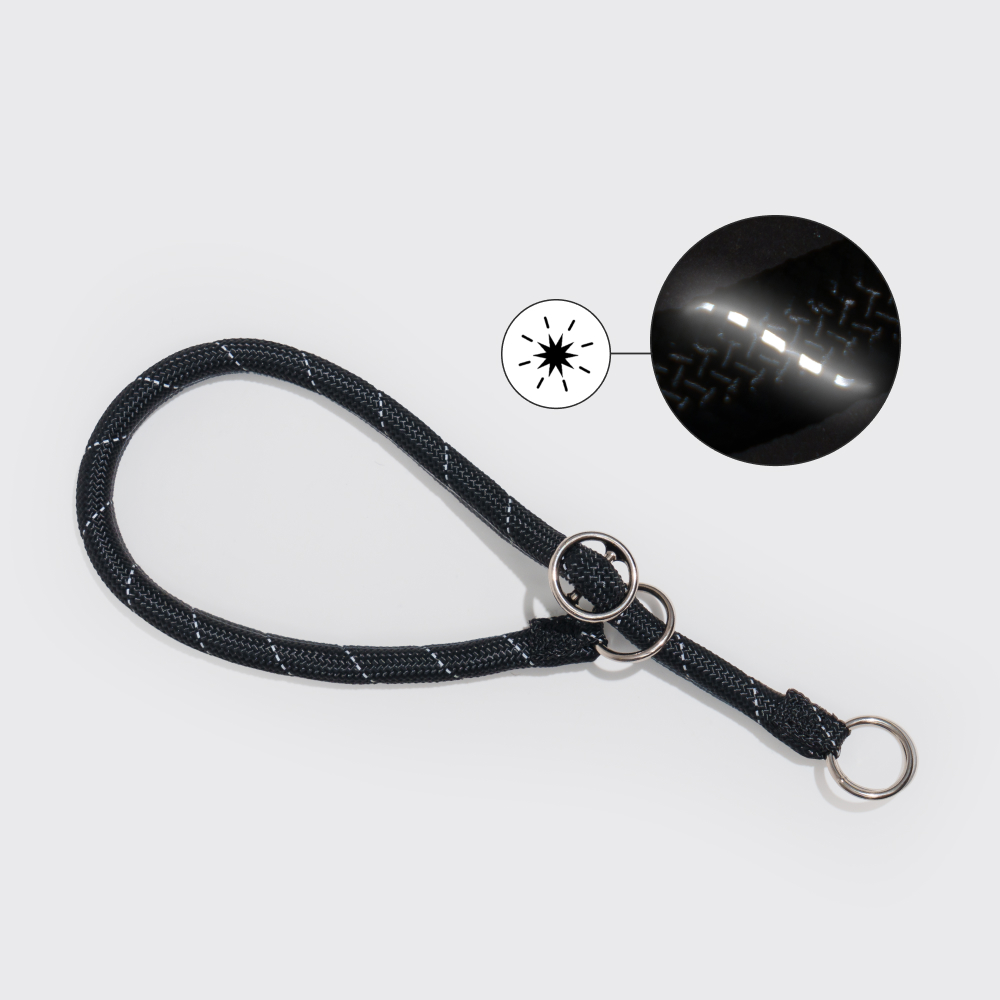 Rungo Ошейник-полуудавка Noose Reflect 13mm60cm черный 517₽