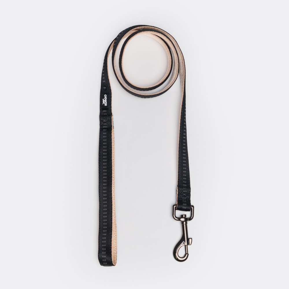 Rungo Поводок Downtown M-L: 1,2m/20mm черный с бежевым