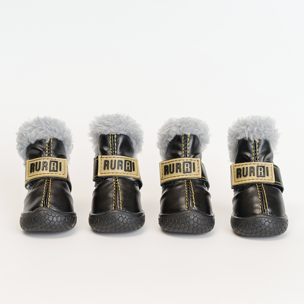 Rurri Ботинки с мехом для собак M черный 1849₽