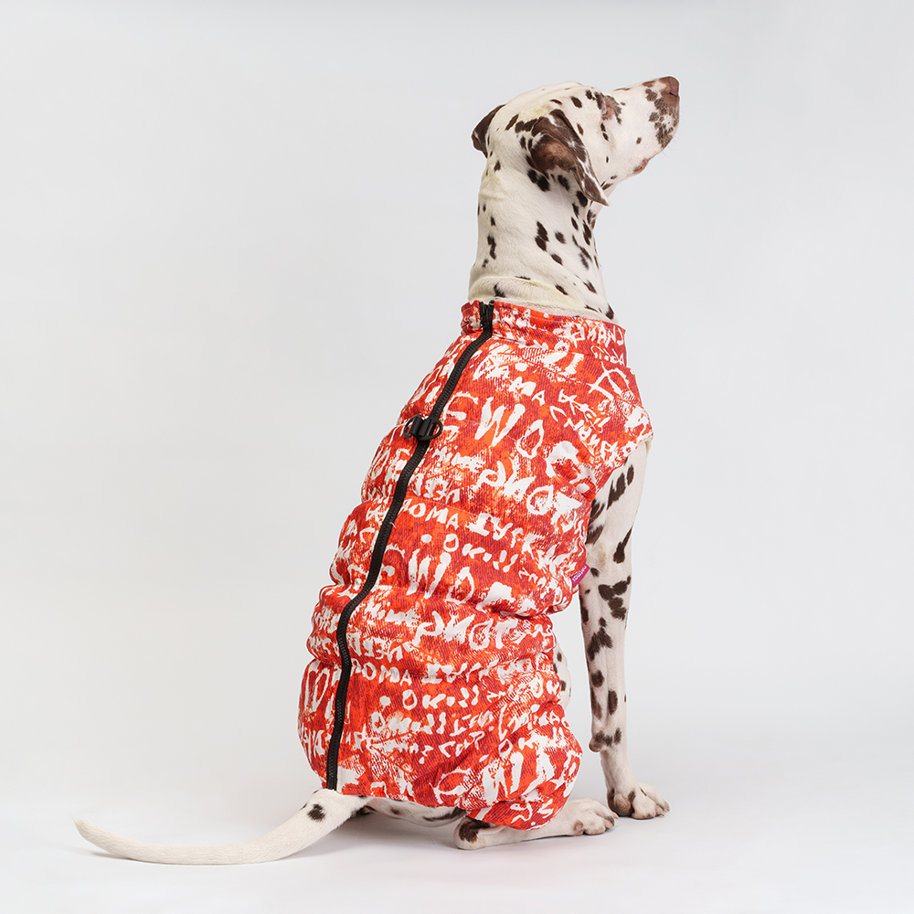 Petmax Комбинезон на замке для собак 4XL оранжево-белый унисекс 1399₽