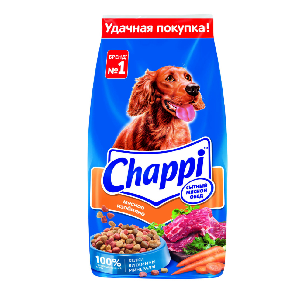 Chappi Сухой корм для собак всех пород Мясное изобилие с овощами и травами 15 кг 3347₽