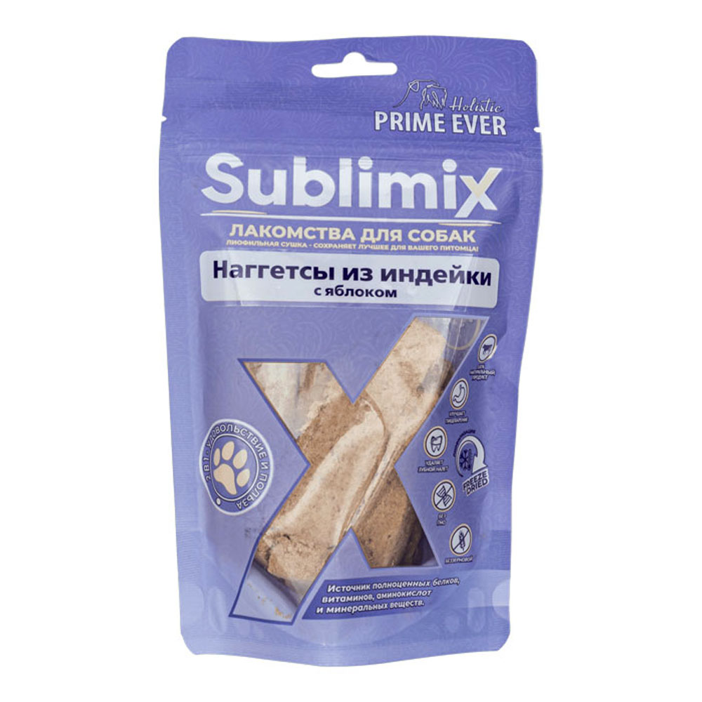 Prime Ever Sublimix Наггетсы из индейки с яблоком лакомство для собак 60г 449₽