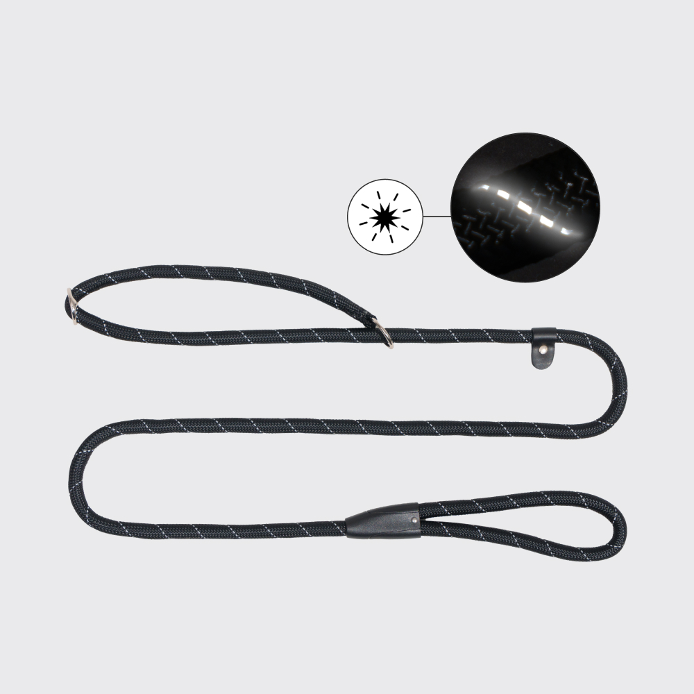 Rungo Поводок с ошейником-полуудавкой Noose Reflect 13mm170cm черный 995₽