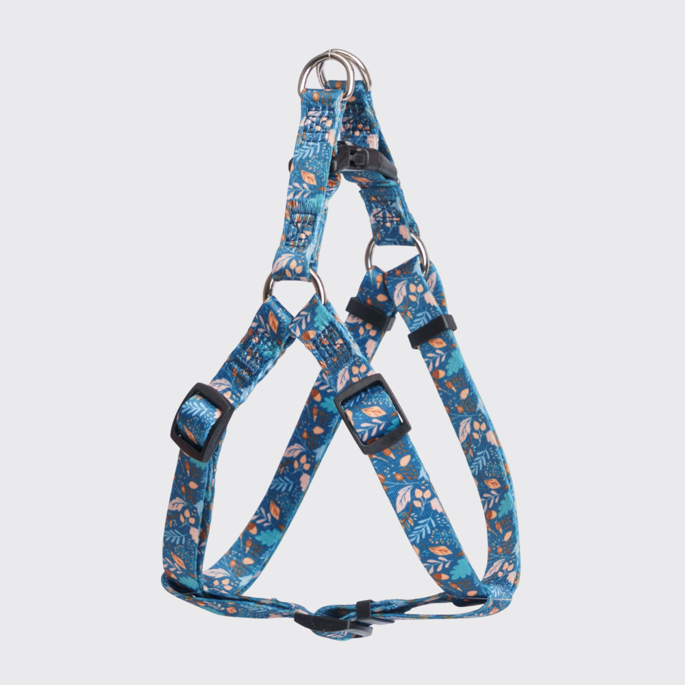 Rungo Шлейка нейлоновая для кошек и собак Step-in объем груди 45-63 см ширина ремешка 15 см цветочный синий 677₽