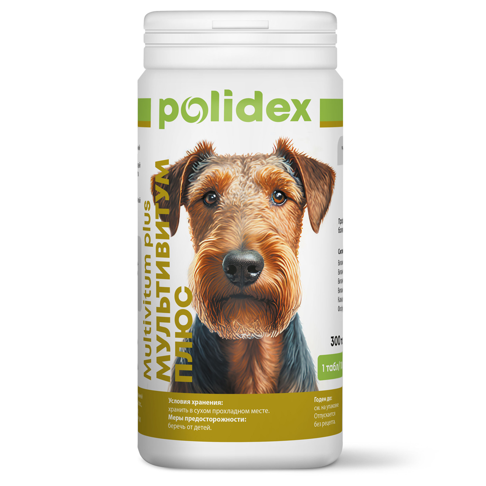 Polidex Мультивитум Мультивитаминный комплекс для собак 300 таблеток 1455₽