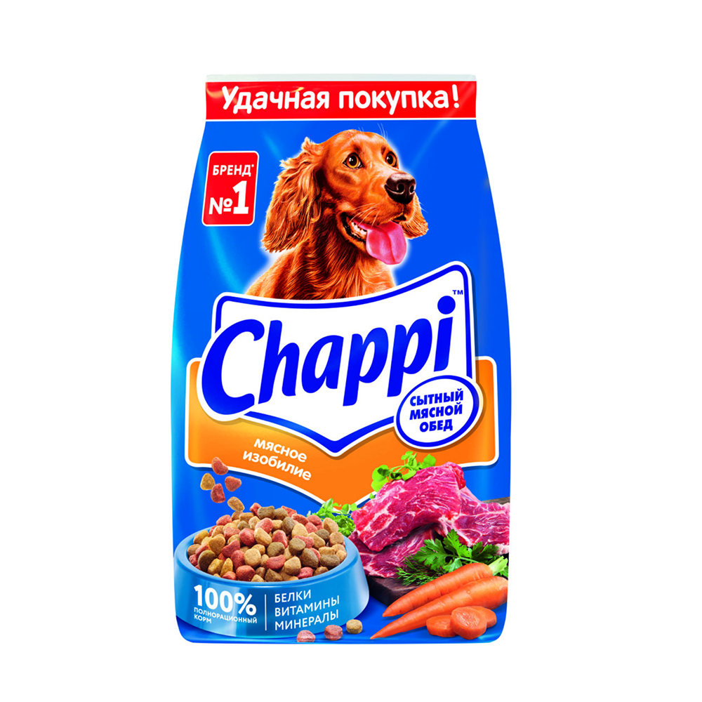 Chappi Сухой корм для собак всех пород Мясное изобилие с овощами и травами 25 кг 599₽