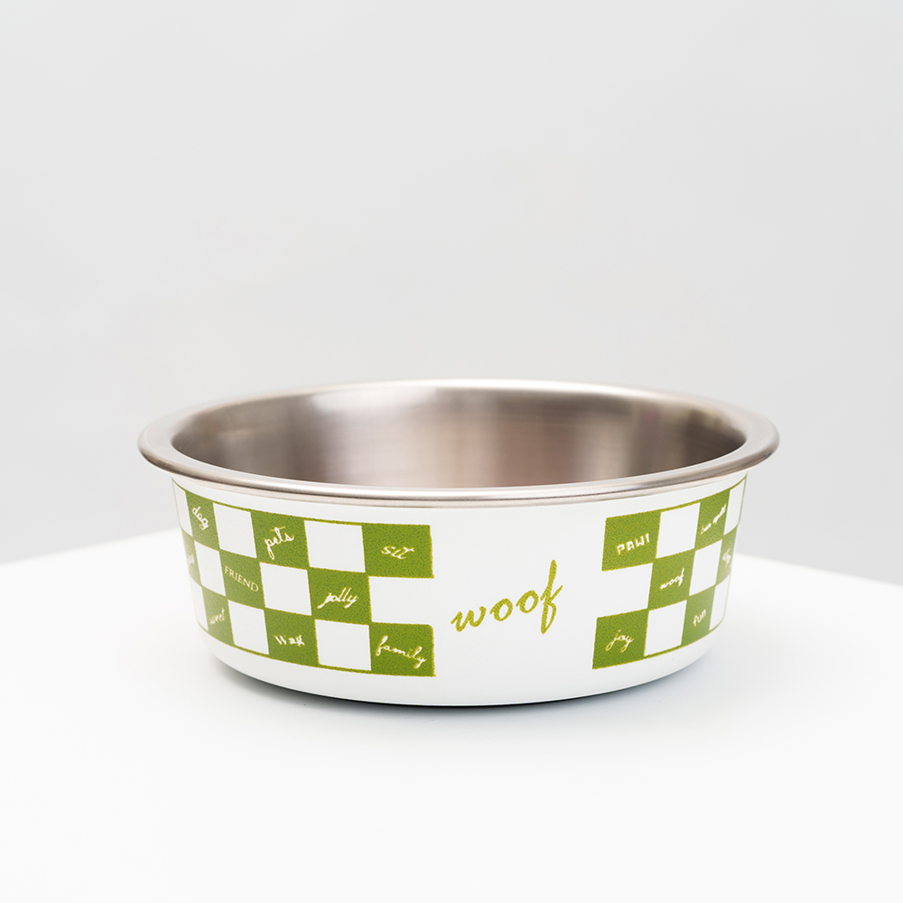 

Petmax Миска для кошек и собак Check Pattern, 300 мл, 12,5х4,5 см, зеленая