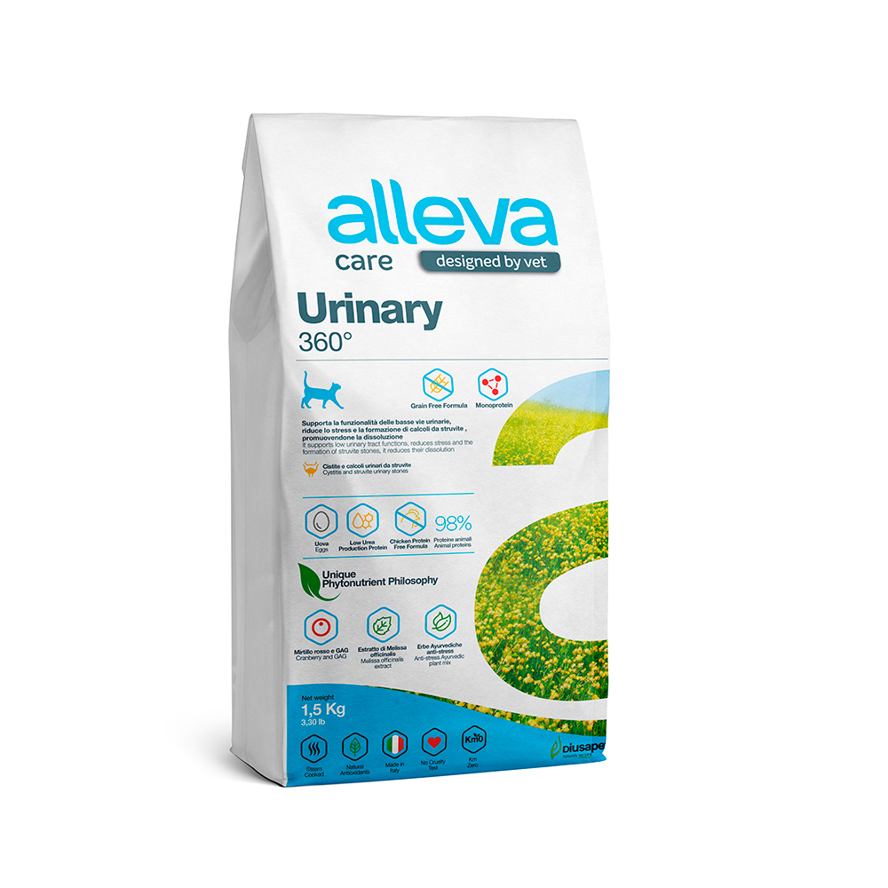 

ALLEVA Cat Adult Urinary 360 Сухой диетический корм для кошек, 1,5 кг