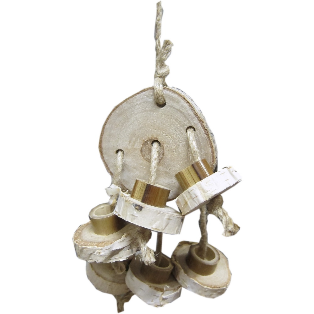 

ParrotsLab Игрушка для птиц Подвеска на спиле с бамбуком 20-22см