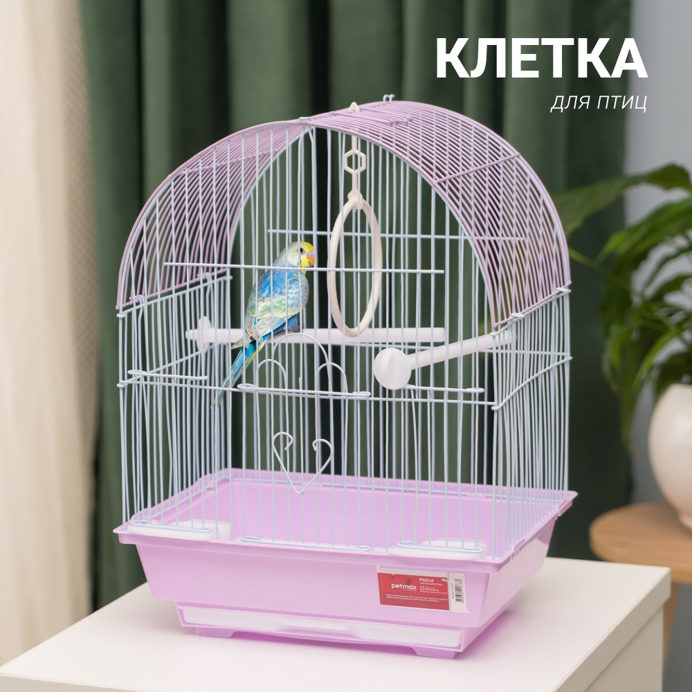 Petmax Клетка для птиц Paola 30х23х39 см розовый 1459₽