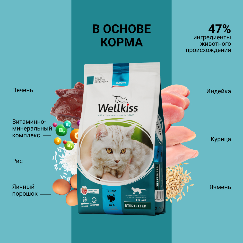 Корм Wellkiss Для Стерилизованных Купить