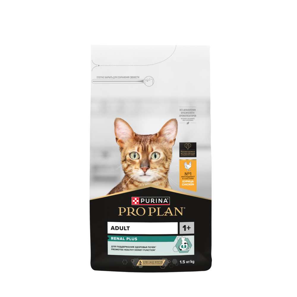 PRO PLAN Renal Plus Сухой корм для поддержания здоровья почек у взрослых кошек с высоким содержанием курицы 400 гр 1989₽