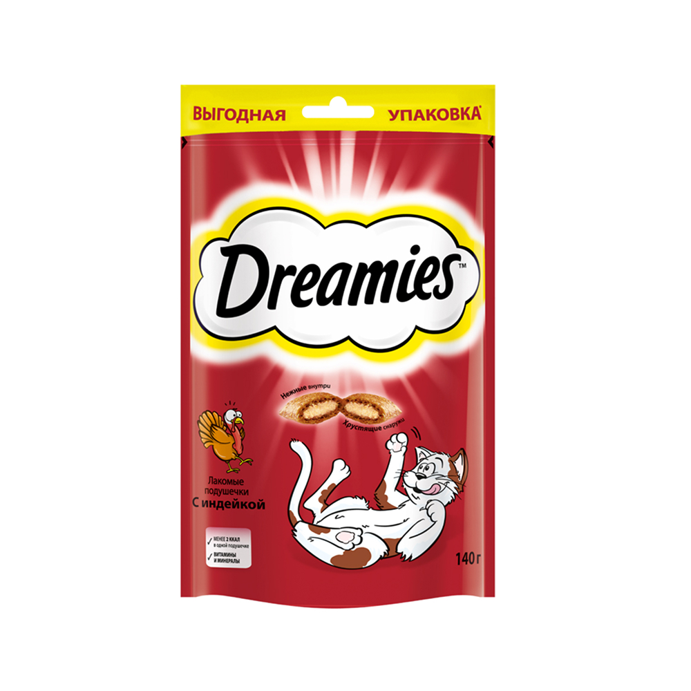 Dreamies Лакомство для кошек с индейкой 140г 227₽