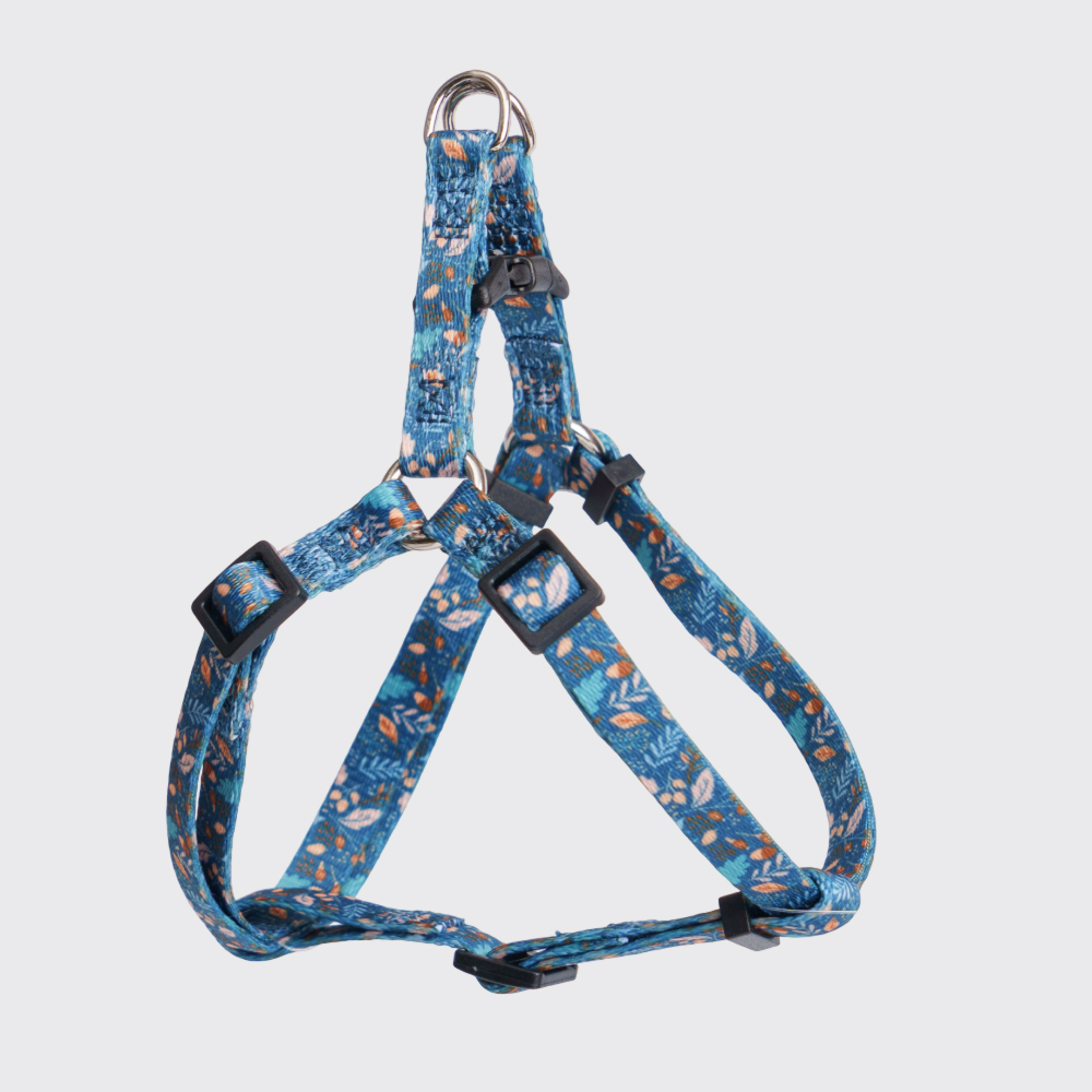 Rungo Шлейка нейлоновая для кошек и собак Step-in объем груди 28-38 см ширина ремешка 1 см цветочный синий 459₽