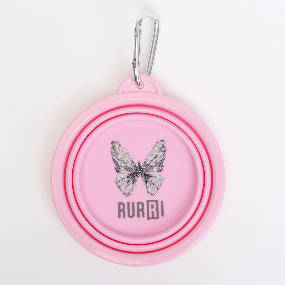 Rurri Миска силиконовая складная для кошек и собак 13х55см 350 мл розовая 539₽