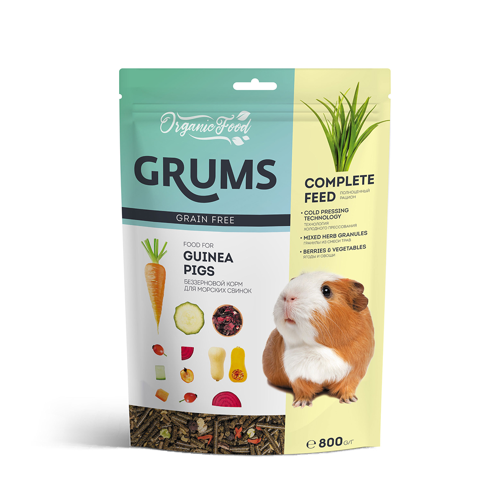 GRUMS Корм беззерновой для морских свинок 800 гр 499₽