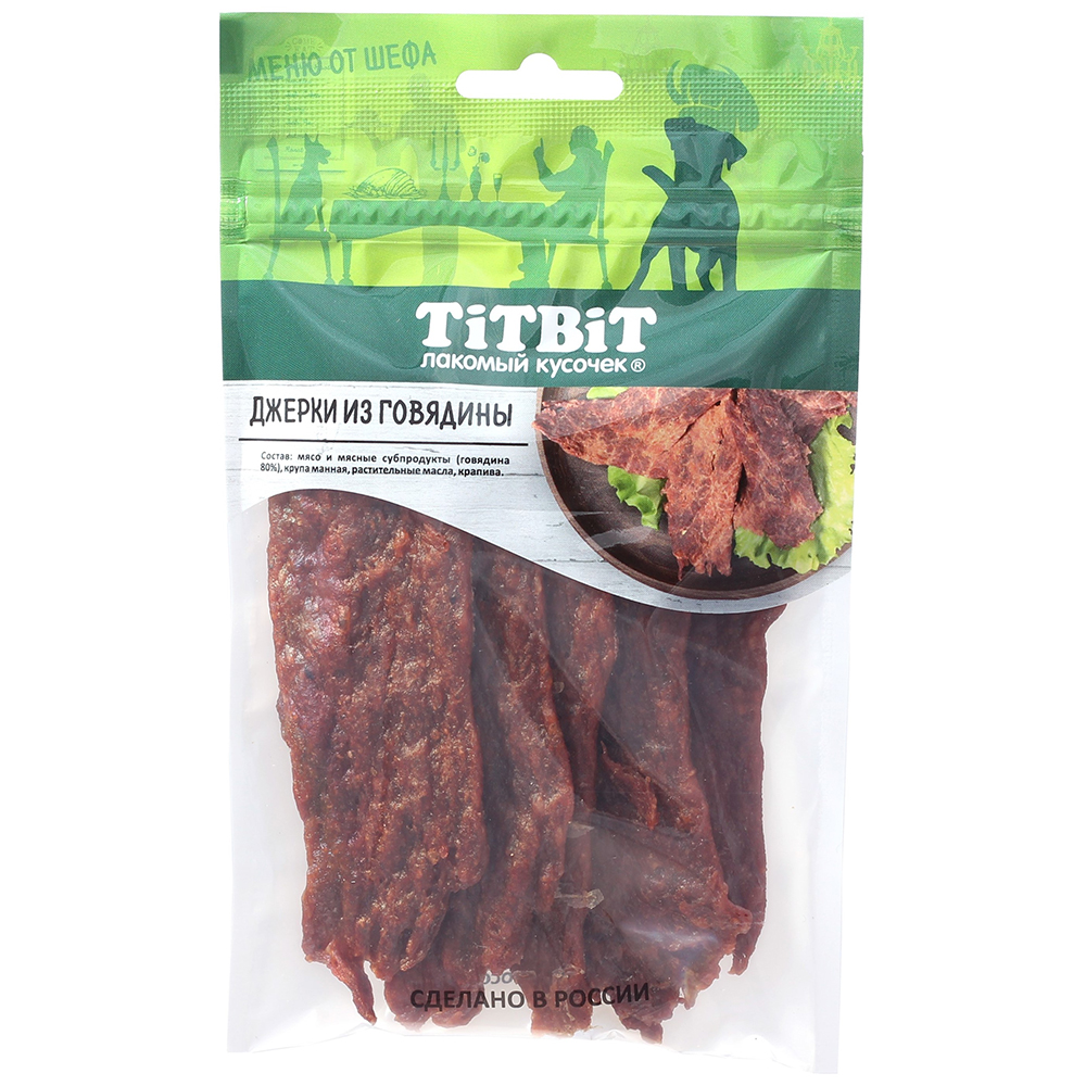 TiTBiT Лакомство Джерки мясные из говядины 70 гр для собак 93₽