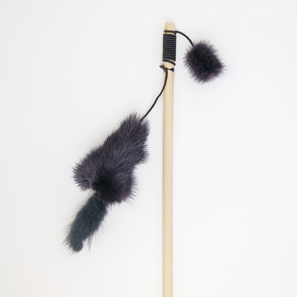 Pet Hobby Игрушка-дразнилка звенящая для кошек Мышка-простушка, игрушка 12х3 см, палка 50 см