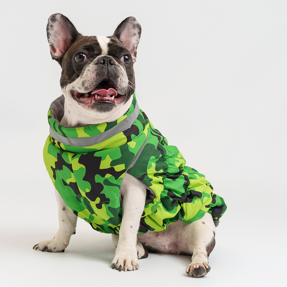Rurri Куртка камуфляж для собак, French5, зелено-желтая
