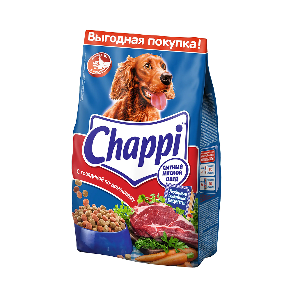 Chappi Сухой корм для собак всех пород с говядиной по домашнему овощи и травы 25 кг 599₽