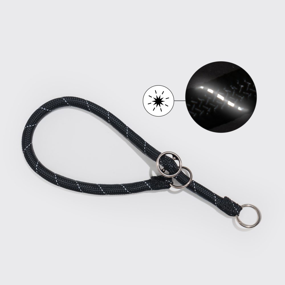Rungo Ошейник-полуудавка Noose Reflect 13mm*50cm черный