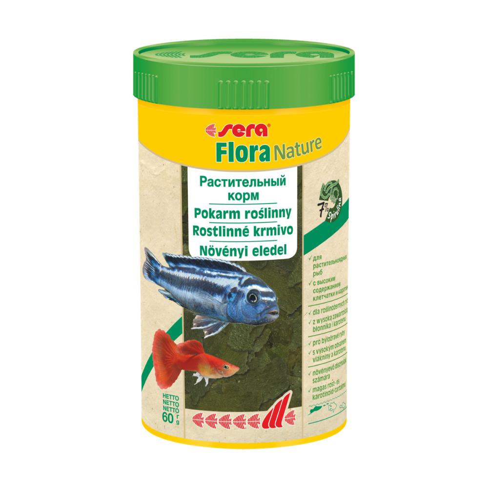 

Sera Flora Nature Корм для рыб, 60 гр.